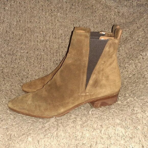 AQUATALIA-Fausta-Cognac Brown Suede-Slip-On Ankle Bootie-Sz 6.5-Excellent - Picture 2 of 8